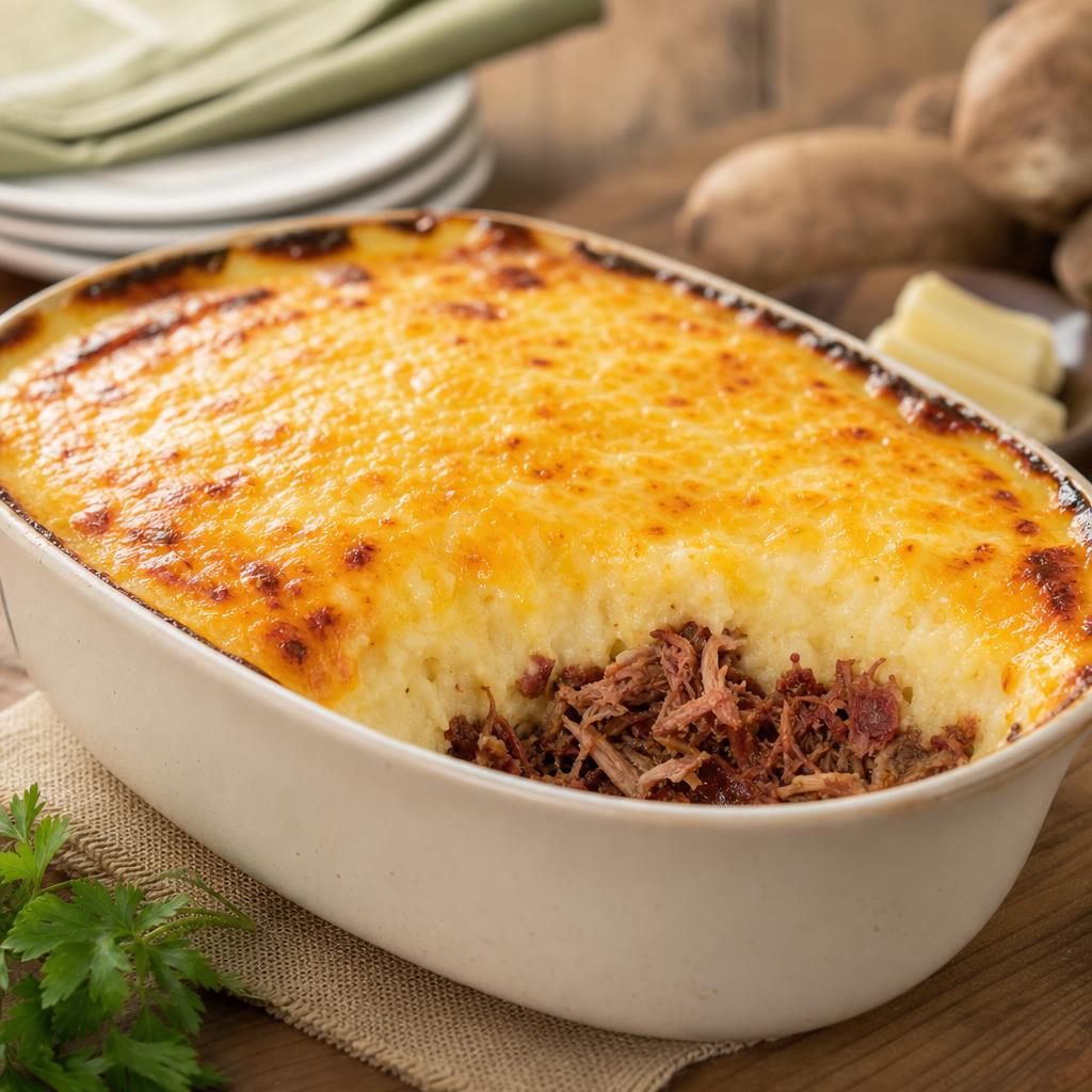 Escondidinho de Carne Seca com Aipim