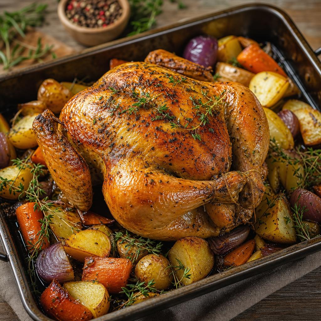 Frango Assado com Alho e Limão